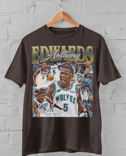 Discover Anthony Edwards Vintage Bootleg T-Shirt - Minnesota Basketball Graphic Tee