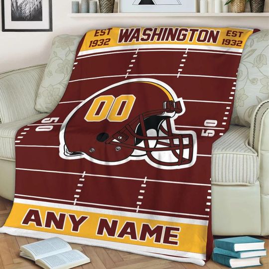 Discover Custom Washington Football Blanket, Blanket Game Day Gift, Football Team Fan Gift for Him, Gift for Dad
