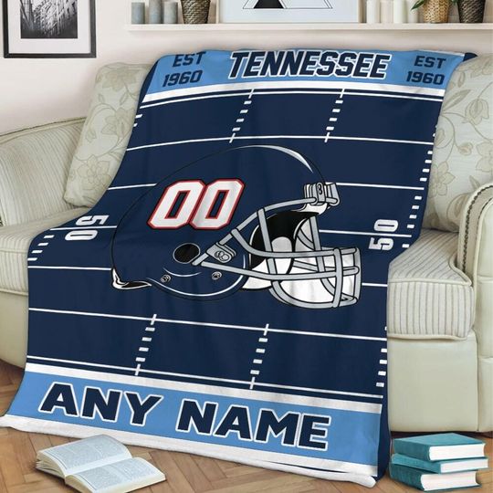 Discover Personalized Tennessee Football Blanket, Blanket Game Day Gift, Football Team Fan Gift for Him, Gift for Dad