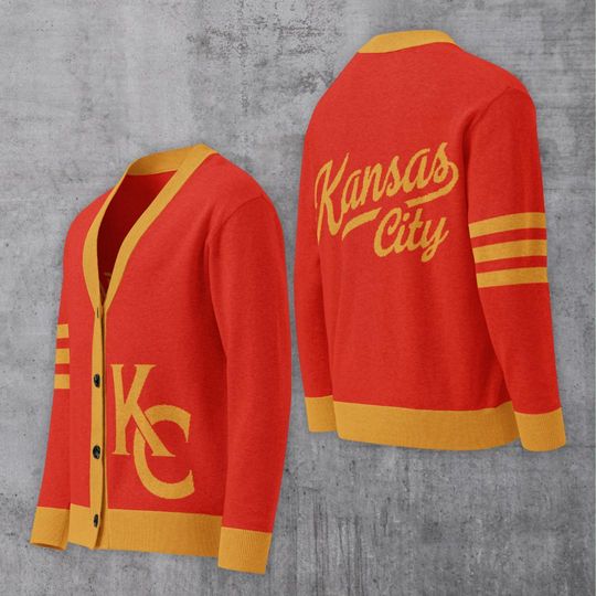 Discover Kansas City Red and Yellow Cardigan