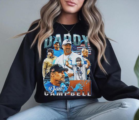 Discover Motor City Dan Campbell Graphic Sweatshirt, Football Sweatshirt, Game Day shirt