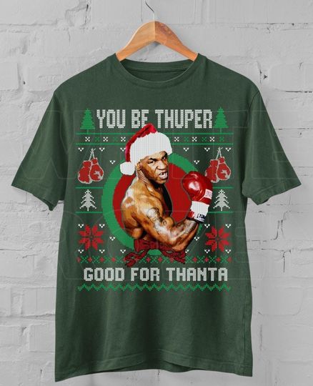 Discover Mike Tyson Christmas T-Shirt: Funny Boxing Legend Fan Gift