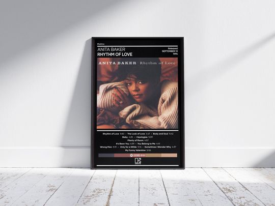 Discover Anita Baker Poster Rhythm of Love Music Album Cover Wall Decor Vertical Poster