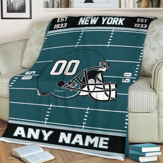 Personalized Philadelphia Football Blanket, Blanket Game Day Gift, Football Team Fan Gift for Him, Gift for Dad