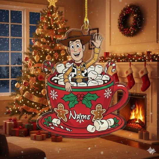 Discover Personalized Woody Toy Story Tea Cup Ornament, Disney Toy Story Ornament, Disney Family Christmas Tree Ornament, Christmas Tree Decor Gifts