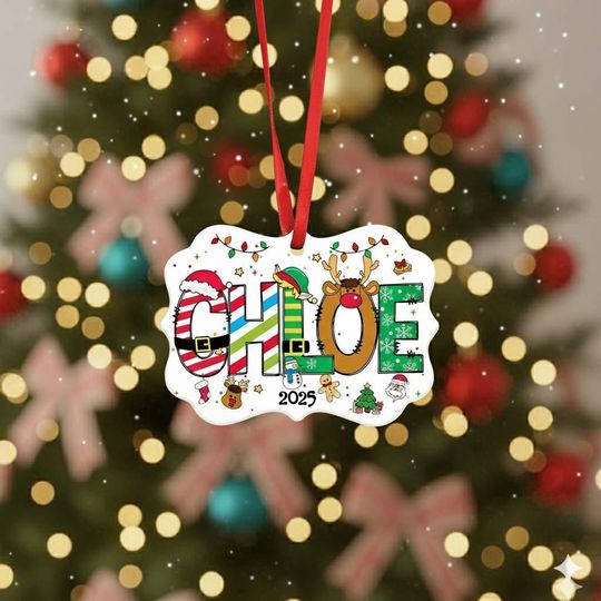 Discover Personalized Name Ceramic Christmas Ornament, Custom Name Baby, Baby's First Christmas, Christmas Tree Decor