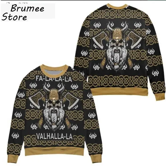 Discover Viking Fa-La-La-La Ugly Christmas Sweater Nordic Warrior Funny Xmas Jumper