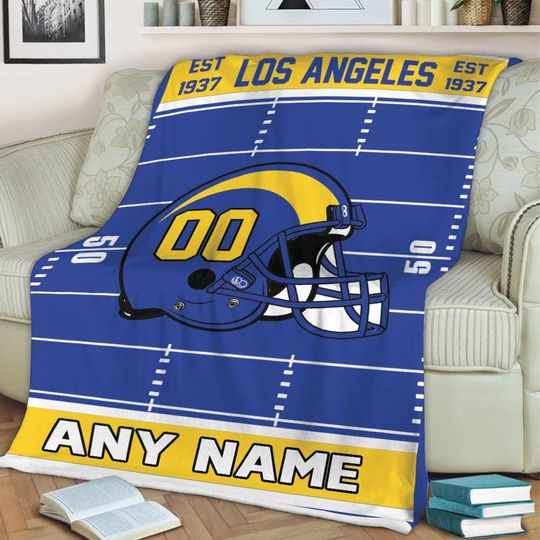 Discover Custom Football Blanket, Personalized Los Angeles R Throw Blanket with Name and Number Custom Game Day, Football Team Style Decor Fan Gifts