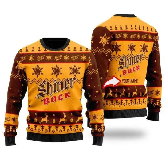 Discover Funny Shiner Bock Beer Personalized Ugly Christmas Sweater Jumpers