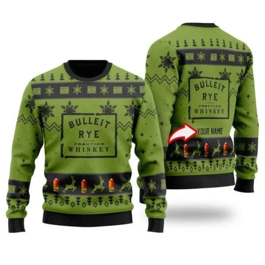 Discover Funny Bulleit Rye Custom Ugly Christmas Sweater Jumpers