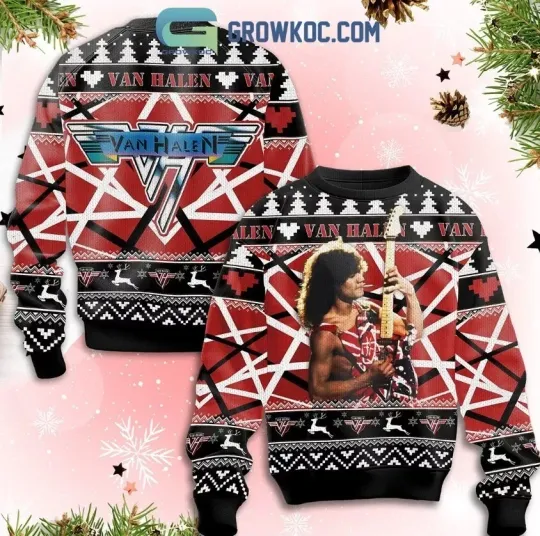 van Rock Band Runnin With The Devil Ugly Sweater 3D