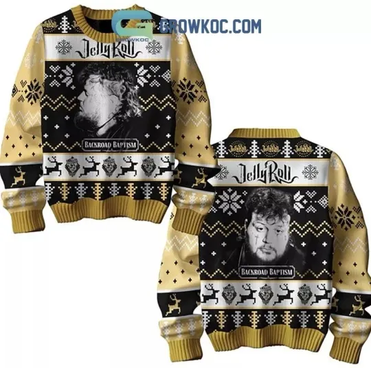 Discover Jelly Roll Backroad Baptism Christmas Ugly Sweater 3D