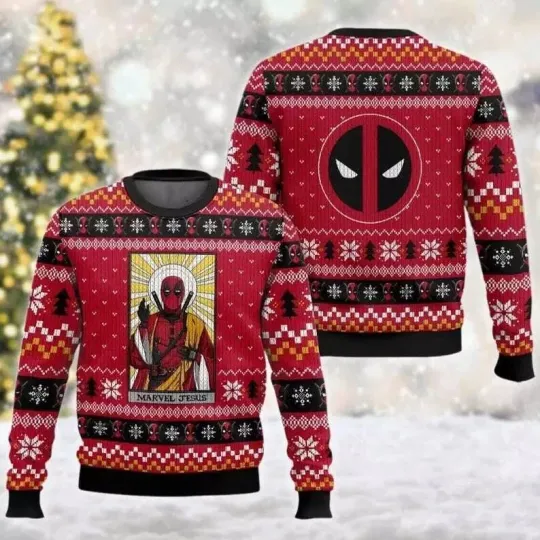 Discover Jesus Deadp0ol Ugly Sweater Xmas Sweater 3D