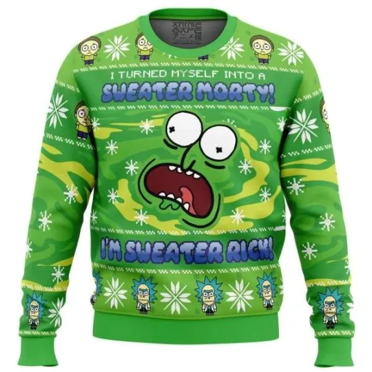 Sweater Rick Rick and Rickandmorty Ugly Sweater Party ugly sweater ideas Ugly Christmas