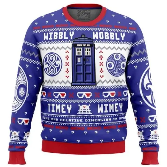 Wibbly Wobbly Doctor Who Ugly Sweater Party ugly sweater ideas Ugly Christmas Sw
