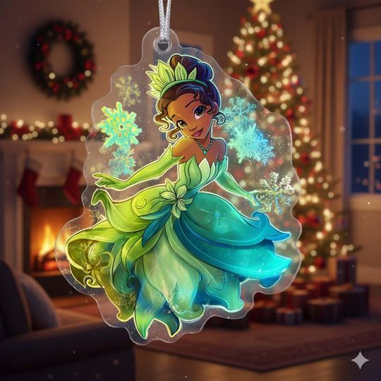 Discover Custom Name Tiana Christmas Ornament, Personalized Princess Disney Ornament, Christmas Gift Ornament, Disney Birthday Girl Ornament