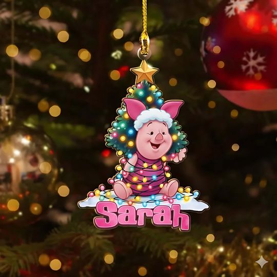 Discover Personalized Disney Piglet Pooh Xmas Ornament, Christmas Ornament, Piglet Ornament, Piglet Ornament, Funny Piglet Ornament
