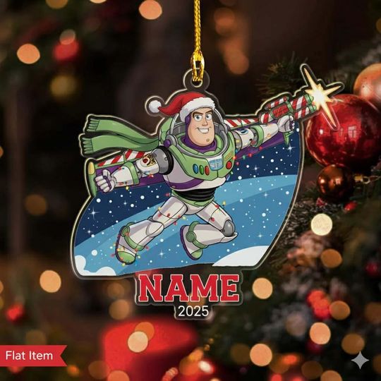 Personalized Buzz Lightyear Toy Story Acrylic Christmas Ornament, Toy Story Ornament,  Woody Jessie Decor, Christmas Ornament Decor Gift