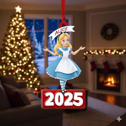 Discover Personalized Alice In The Wonderland Christmas Ornament, Disney Characters Alice Family 2025 Christmas Tree Decor, Fairy Xmas Gift