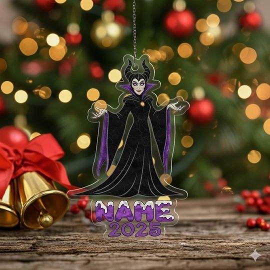 Discover Personalized Maleficent Wavy Acrylic Ornament, Villains Lovers Christmas Ornament, Disney Ornament, Disney Christmas Characters Keepsake