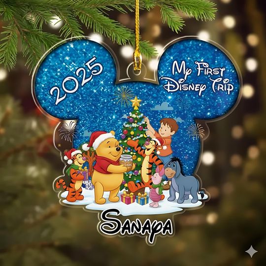 Discover Custom Disney First Trip 2025 Ornament, Magic Kingdom Mouse Ears Ornament