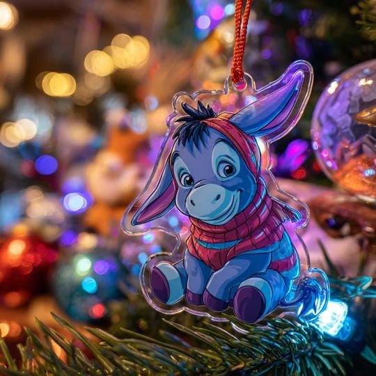 Discover Christmas 2D Flat Ornament, Disney Eeyore Pooh Ornament 2025