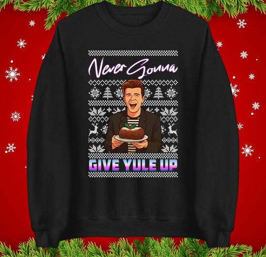 Discover Rick Astley Christmas Jumper, Funny Xmas Sweatshirt, Never Gonna Give You Up Retro Hoodie, Astley Holiday T-Shirt