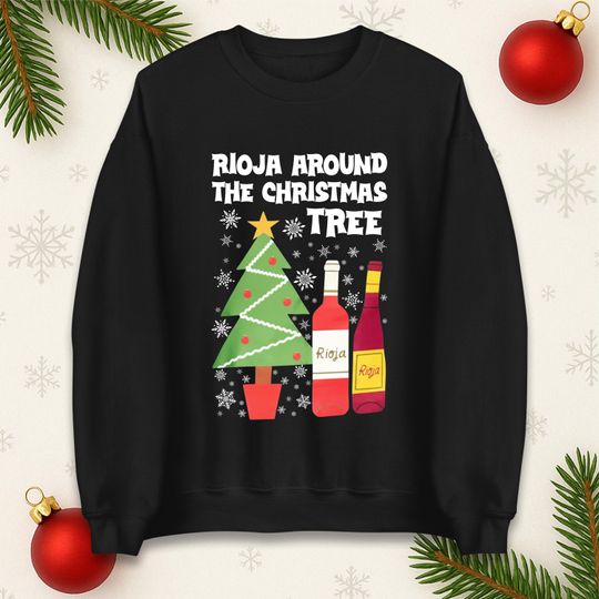 Discover Rioja Christmas Jumper with Red Wine Drinking Theme, Xmas Gift Sweatshirt