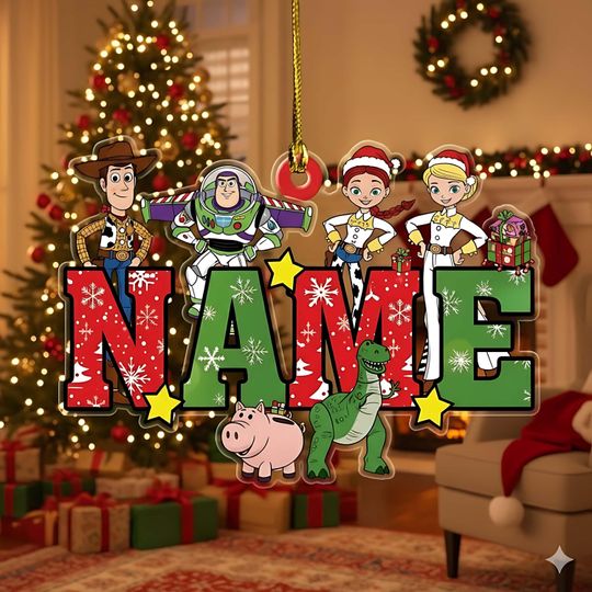 Discover Custom Name Toy Story Christmas Ornament, Personalized Disney Christmas Ornament