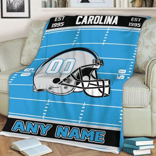 Discover Personalized Carolina Football Blanket, Blanket Game Day Gift, Football Team Fan Gift for Him, Gift for Dad