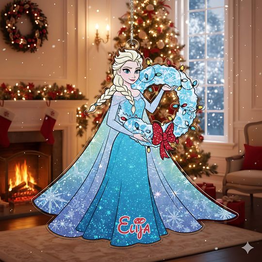 Discover Personalized Disney Elsa Characters Custom Christmas Ornament