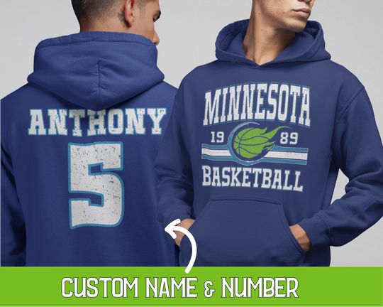 Discover Custom Retro Minnesota Basketball Hoodie, Personalized Minnesota Game Day Sweatshirt, Minnesota Basketball Fan Gift Vintage 80s Style Hoodie