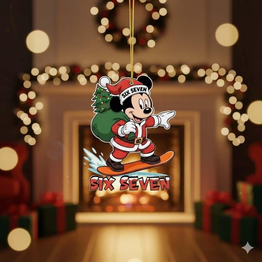 Discover Funny Mickey Ornament, Six Seven Santa Christmas Ornament, Christmas Gift for Kids
