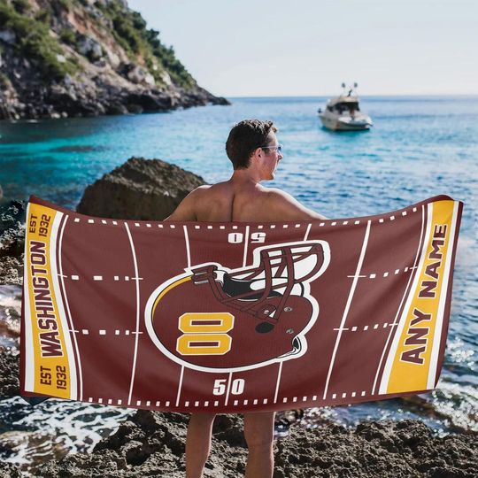 Discover Personalized Washington Football Beach Towel, Game Day Football Team Decor Fan Gifts