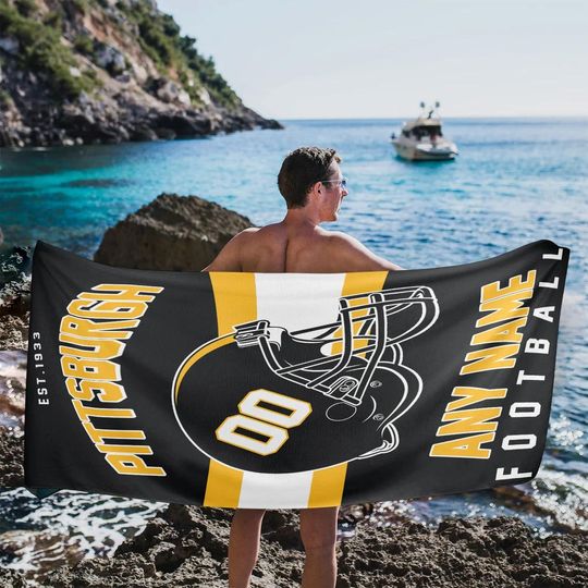 Discover Personalized Pittsburgh Football Beach Towel, Game Day Football Team Decor Fan Gifts