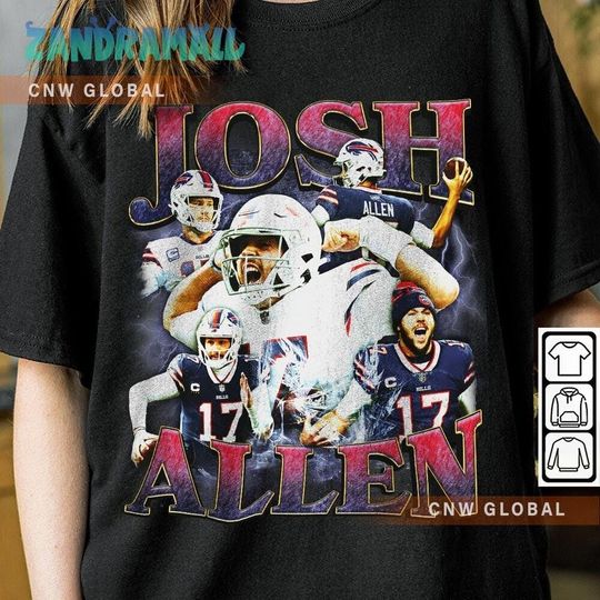 Josh Allen Football Shirt, Buffalo Football Vintage 90s Y2k, Josh Allen Gift For Fan Inspired Bootleg