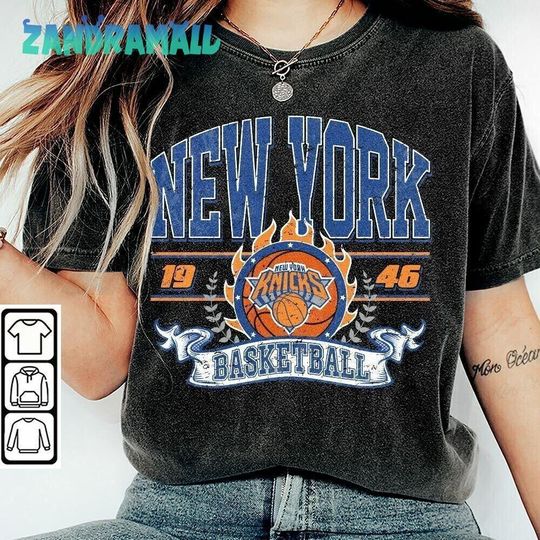 Discover New York Basketball Vintage 90s Sweatshirt, Gift For Knicks Fans
