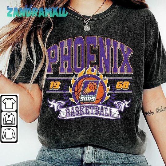 Discover Phoenix Suns Basketball Vintage 90s Sweatshirt, Gift For Suns Fans