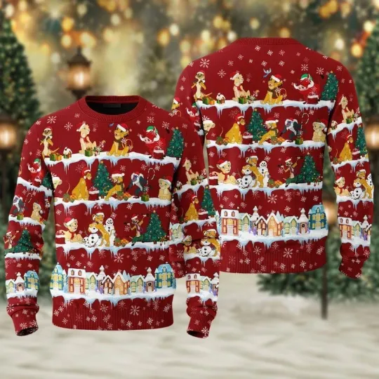 Discover Lion King Ugly Christmas Sweater, All Over Print Lion King Cartoon Xmas Sweatshi