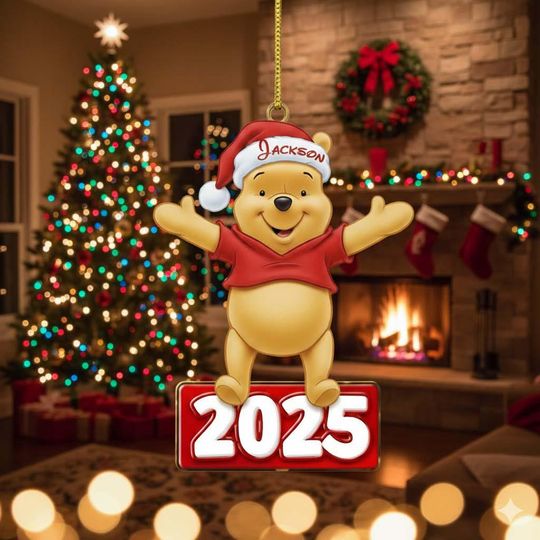 Discover Personalized Christmas 2D Flat Ornament ,Disney Winnie The Pooh Ornament 2025