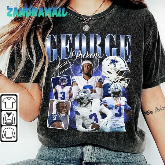 Discover Vintage George Pickens Shirt, Vintage 90s Sport Shirt, Dallas Football Shirt, Pickens Tee, Game Day Retro 90s Shirt, Gift For Fans