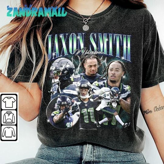 Discover Jaxon Smith Njigba Shirt, Vintage 90s Sport Shirt, Seattle Football Shirt, Njigba Tee, Game Day Retro 90s Shirt, Gift For Fans
