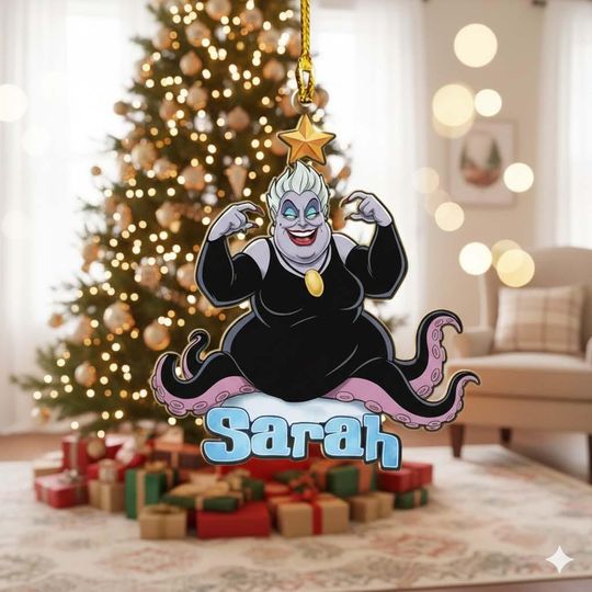 Discover Disney Villains Ornament, Custom Name Disney Ursulla  Villains Xmas 2025 Ornament