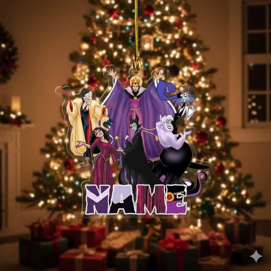 Discover Disney Villains Ornament, Custom Name Disney Evil Queen Villains Xmas 2025 Ornament