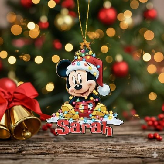 Discover Personalized Mickey Christmas Ornament, Customized Stitch 2025 Christmas Tree Decor Gift