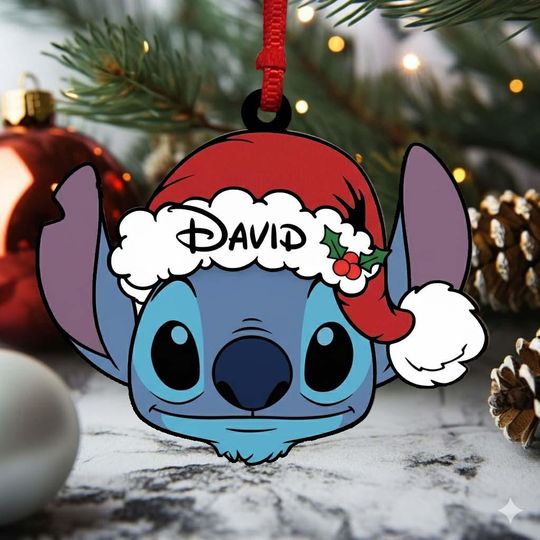 Discover Personalized Stitch Christmas Ornament, Customized Stitch 2025 Christmas Tree Decor Gift