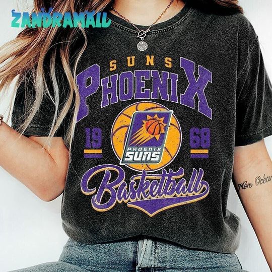 Discover Phoenix Suns Basketball Vintage 90s Shirts, Retro 90s Phoenix Suns Basketball Team Crewneck, Basketball Fans Tee Gifts
