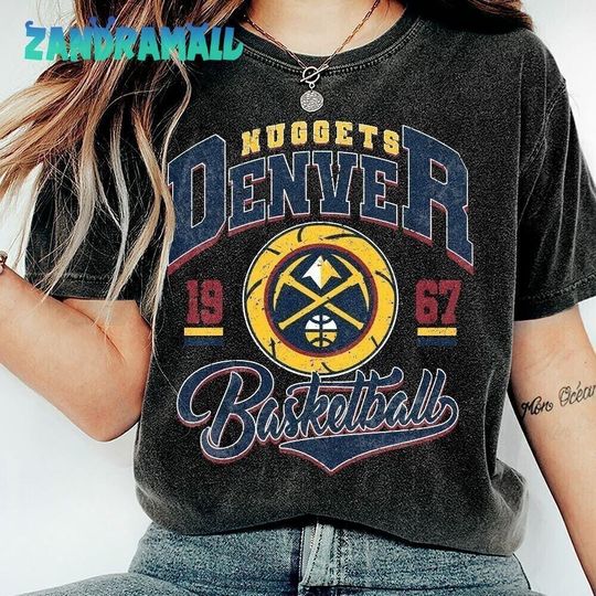 Discover Denver Nuggets Basketball Vintage 90s Shirts, Retro 90s Denver Nuggets Basketball Team Crewneck, Basketball Fans Tee Gifts