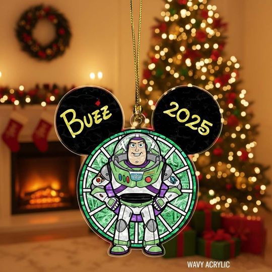 Discover Personalized Buzz Lightyear Wavy Ornament, Disney Characters Keepsake, Christmas Decor 2025