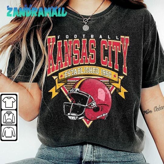 Discover Kansas City Football Team Unisex Shirt, Vintage Style Gift, Football Tee, Kansas City Fans Shirt, Kansas City Retro